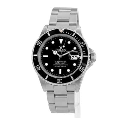 Rolex Submariner Date 16610 40mm Black Steel Oyster Automatic Mens Watch 1996