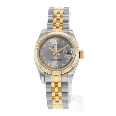 Rolex Datejust 26 179173 Grey Roman Fluted Steel Gold Jubilee Ladies Watch 2003