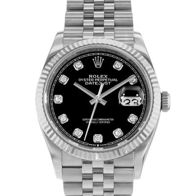 Rolex Datejust 36 126234 Black Diamond Steel White Gold Jubilee Mens Watch 2019