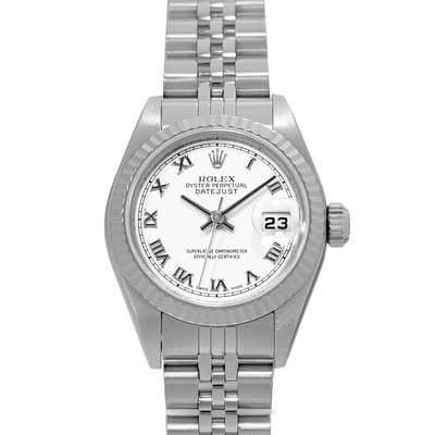 Rolex Datejust 26 79174 White Roman Steel White Gold Jubilee Ladies Watch 2000
