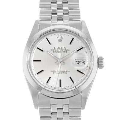 Rolex Datejust 36 1600 Vintage Silver Index Steel Jubilee Mens Watch 1971