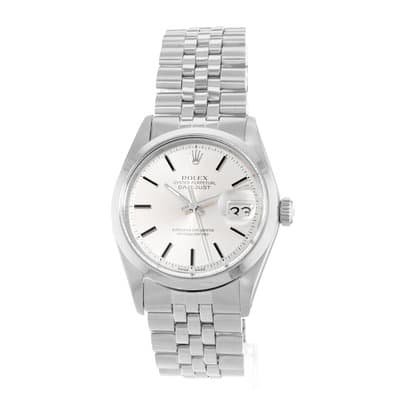 Rolex Datejust 36 1600 Vintage Silver Index Steel Jubilee Mens Watch 1971