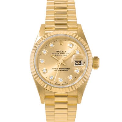 Rolex Datejust 26 69178 Diamond Yellow Gold Presidential Ladies Watch 1995