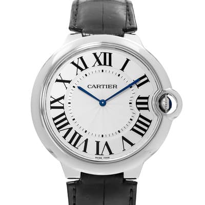 Cartier Ballon Bleu 46mm W6920055 3375 Silver Roman White Gold Mens Watch 2015