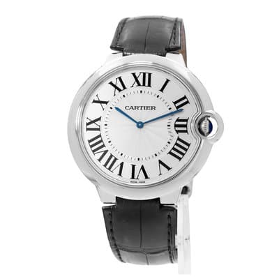 Cartier Ballon Bleu 46mm W6920055 3375 Silver Roman White Gold Mens Watch 2015