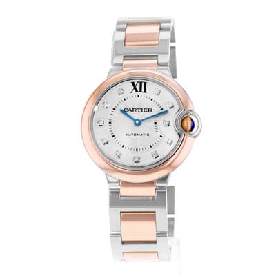 Cartier Ballon Bleu 36mm W3BB0007 3754 Silver Diamond Steel Gold Mens Watch 2020