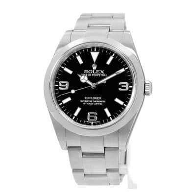 Rolex Explorer 39 214270 Black Arabic Steel Oyster Automatic Mens Watch 2011
