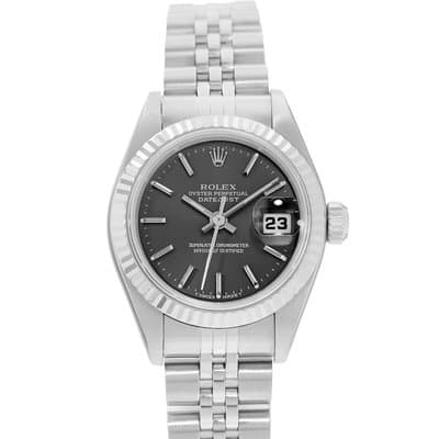 Rolex Datejust 26 69174 Grey Index Fluted Steel Gold Jubilee Ladies Watch 1998