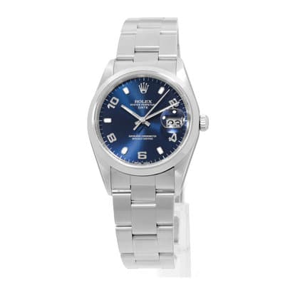 Rolex Oyster Perpetual Date 34 15200 Blue Arabic Steel Oyster Mens Watch 1997