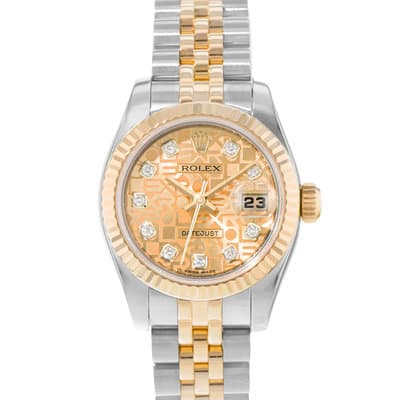 Rolex Datejust 26 179173 Diamond Steel Yellow Gold Jubilee Ladies Watch 2008
