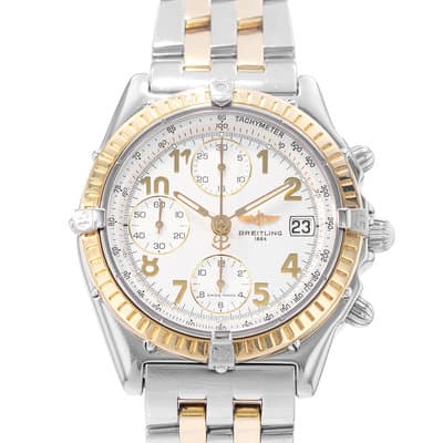 Breitling Chronomat D13050.1 40mm Silver Arabic Steel Yellow Gold Mens Watch