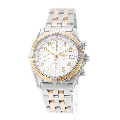 Breitling Chronomat D13050.1 40mm Silver Arabic Steel Yellow Gold Mens Watch