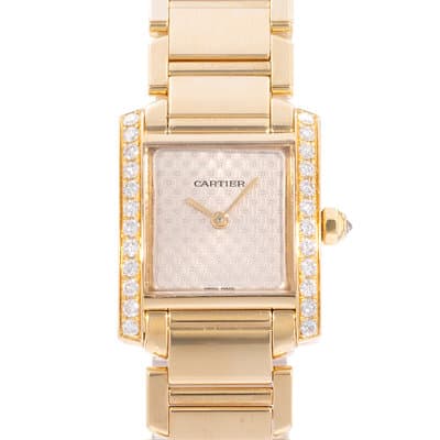 Cartier Tank Francaise WE1021R8 2385 20mm Light Rose Diamond Gold Ladies Watch