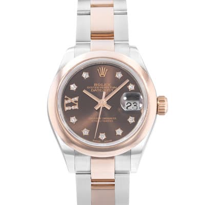 Rolex Datejust 28 279161 Brown Diamond Rose Steel Oyster Ladies Watch 2019