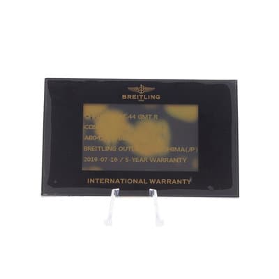 Breitling Chronomat AB0420 44mm Black Dial Steel Mens Watch Box Card