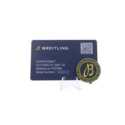 Breitling Chronomat P32398101C1S1 40mm Blue Dial Steel Mens Watch Box Card