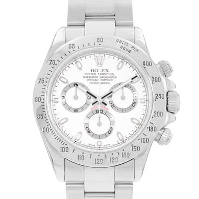 Rolex Daytona 116520 40mm White Dial Steel Oyster Mens Watch