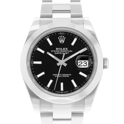 Rolex Datejust 41 126300 Black Dial Steel Oyster Automatic Mens Watch Card