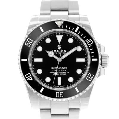 Rolex Submariner No Date 114060 40mm Black Dial Steel Automatic Mens Watch Card