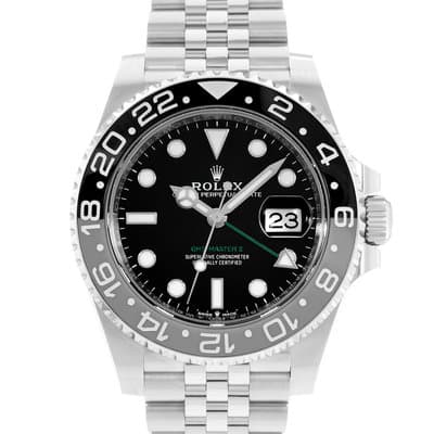 Rolex GMT-Master II 126710GRNR 40mm Black Dial Steel Jubilee Mens Watch Card