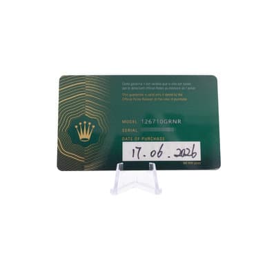 Rolex GMT-Master II 126710GRNR 40mm Black Dial Steel Jubilee Mens Watch Card