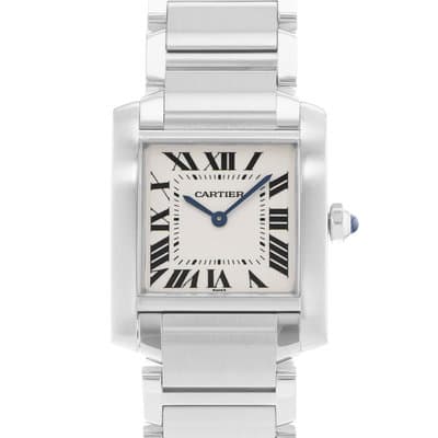 Cartier Tank Francaise W51003Q3 2301 25mm Medium Silver Dial Steel Ladies Watch