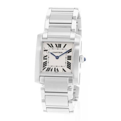 Cartier Tank Francaise W51003Q3 2301 25mm Medium Silver Dial Steel Ladies Watch