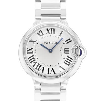 Cartier Ballon Bleu 36mm W69011Z4 3005 Silver Roman Dial Steel Mens Watch