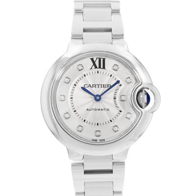 Cartier Ballon Bleu 33mm WE902074 2489 Factory Diamond Steel Ladies Watch 2018