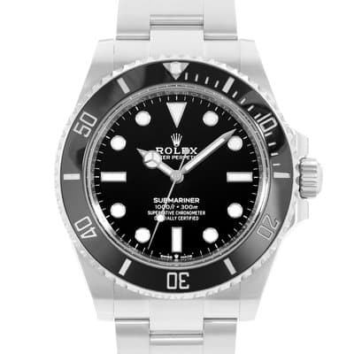 Rolex Submariner No Date 124060 Black Ceramic Steel Oyster Mens Watch Card