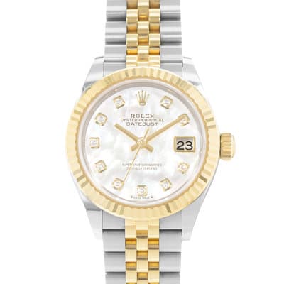 Rolex Datejust 28 279173 MOP Diamonds Dial Steel Yellow Gold Ladies Watch Card