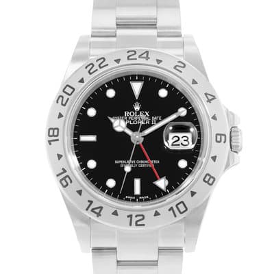 Rolex Explorer II 16570 40mm Black Dial Steel Oyster Mens Watch Papers