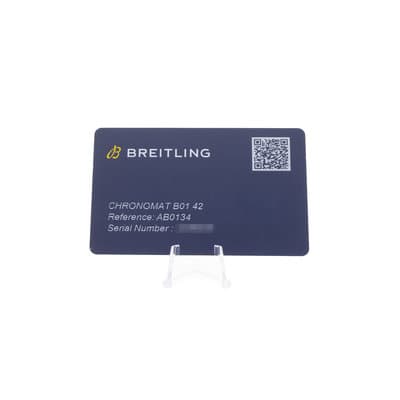 Breitling Chronomat AB0134101B2A1 42mm Black Dial Steel Mens Watch Box Card