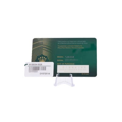 Rolex Datejust 41 126334 Silver Dial Steel Jubilee Automatic Mens Watch Card