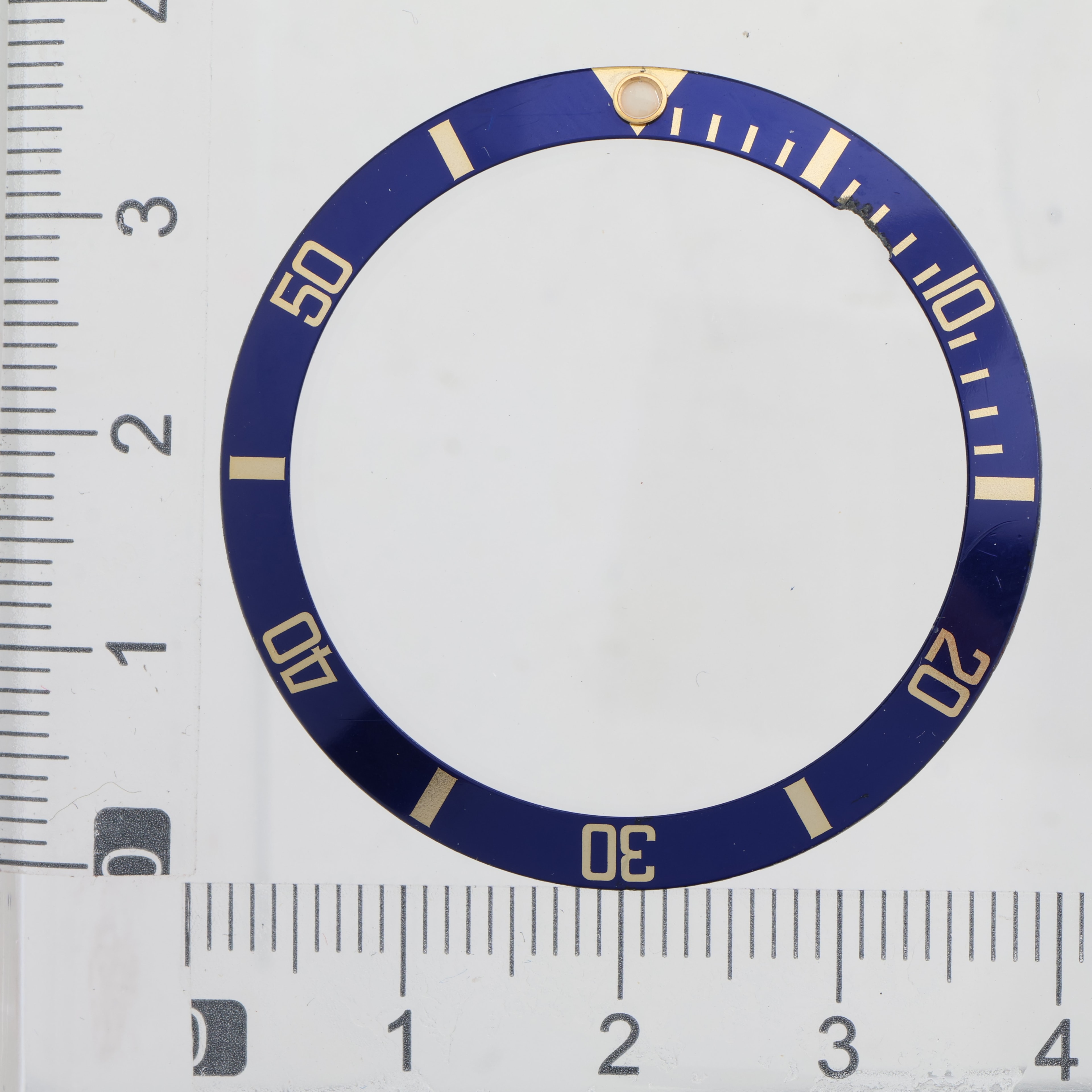 Factory original aluminum insert bezel for Rolex Submariner 40mm chiped at 2