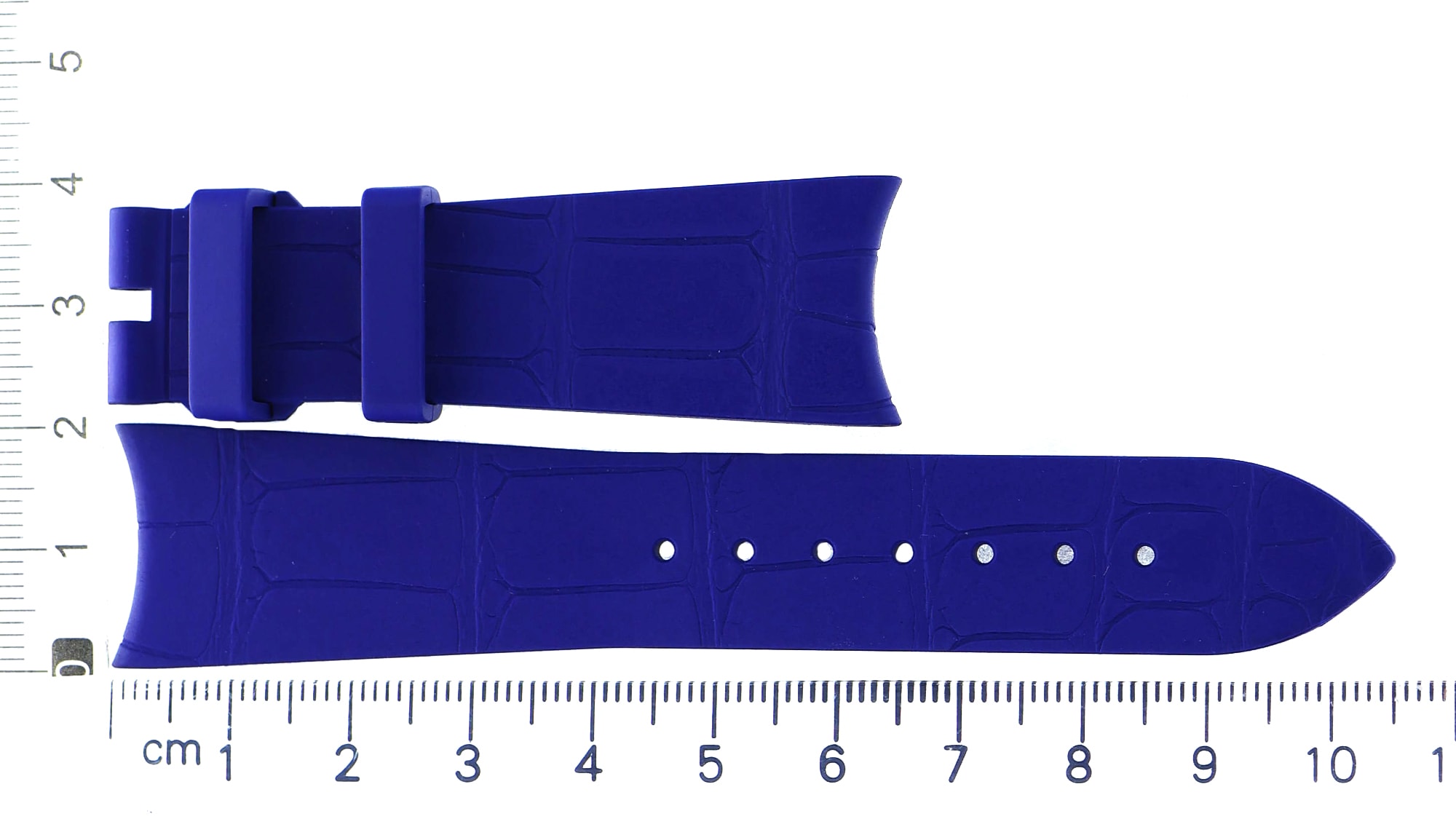 Unworn original factory Audemars Piguet textured blue rubber strap 20mm x 16mm