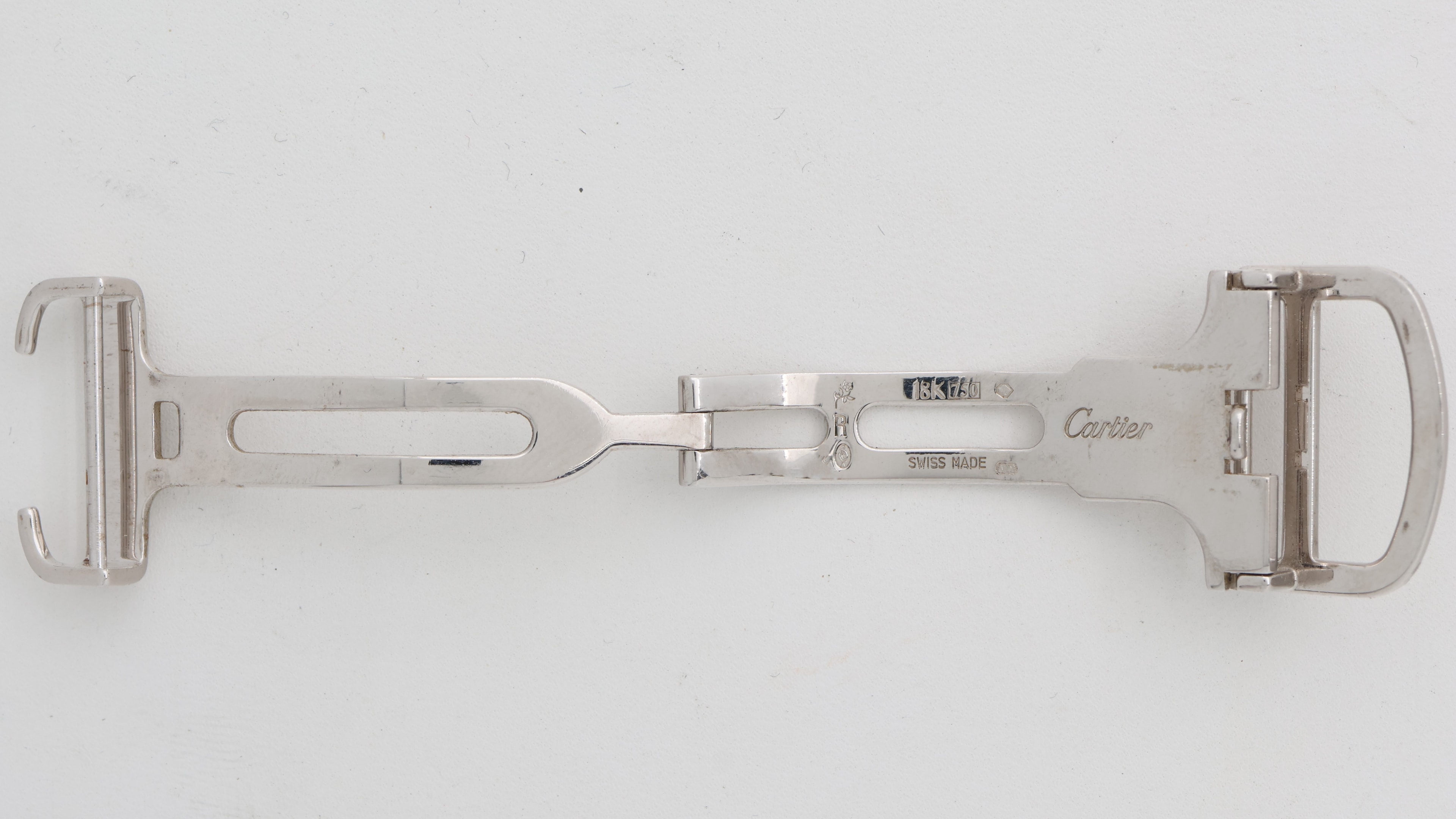 Original 18k White Gold 18mm Deployment buckle for Cartier
