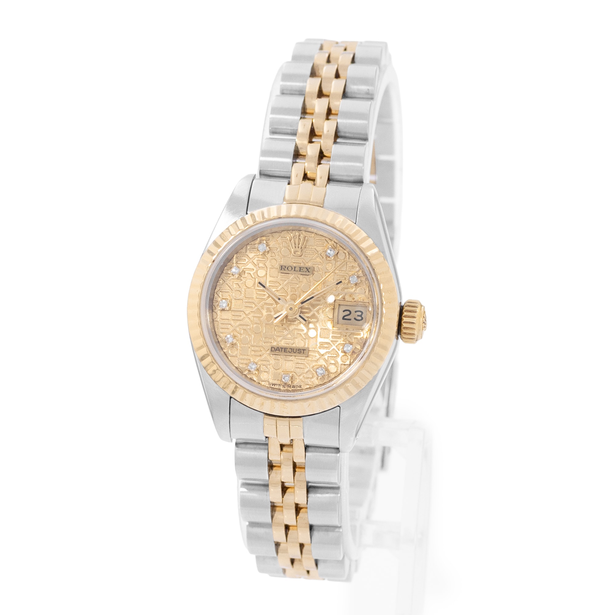 Rolex Datejust 26 69173 Vintage Champagne Diamond Steel Yellow Gold Ladies Watch