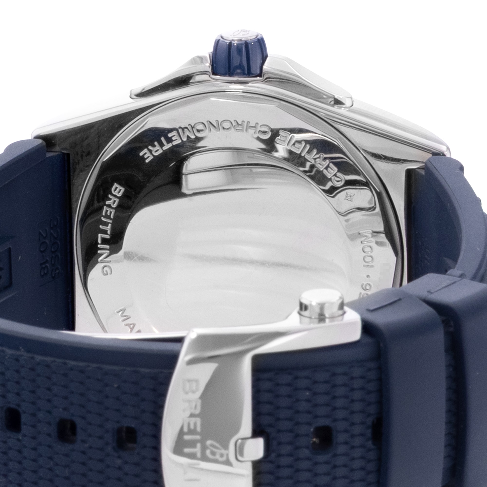 Breitling Chronomat A17356531C1S1 28mm Blue Diamonds Steel Mens Wat Box Card