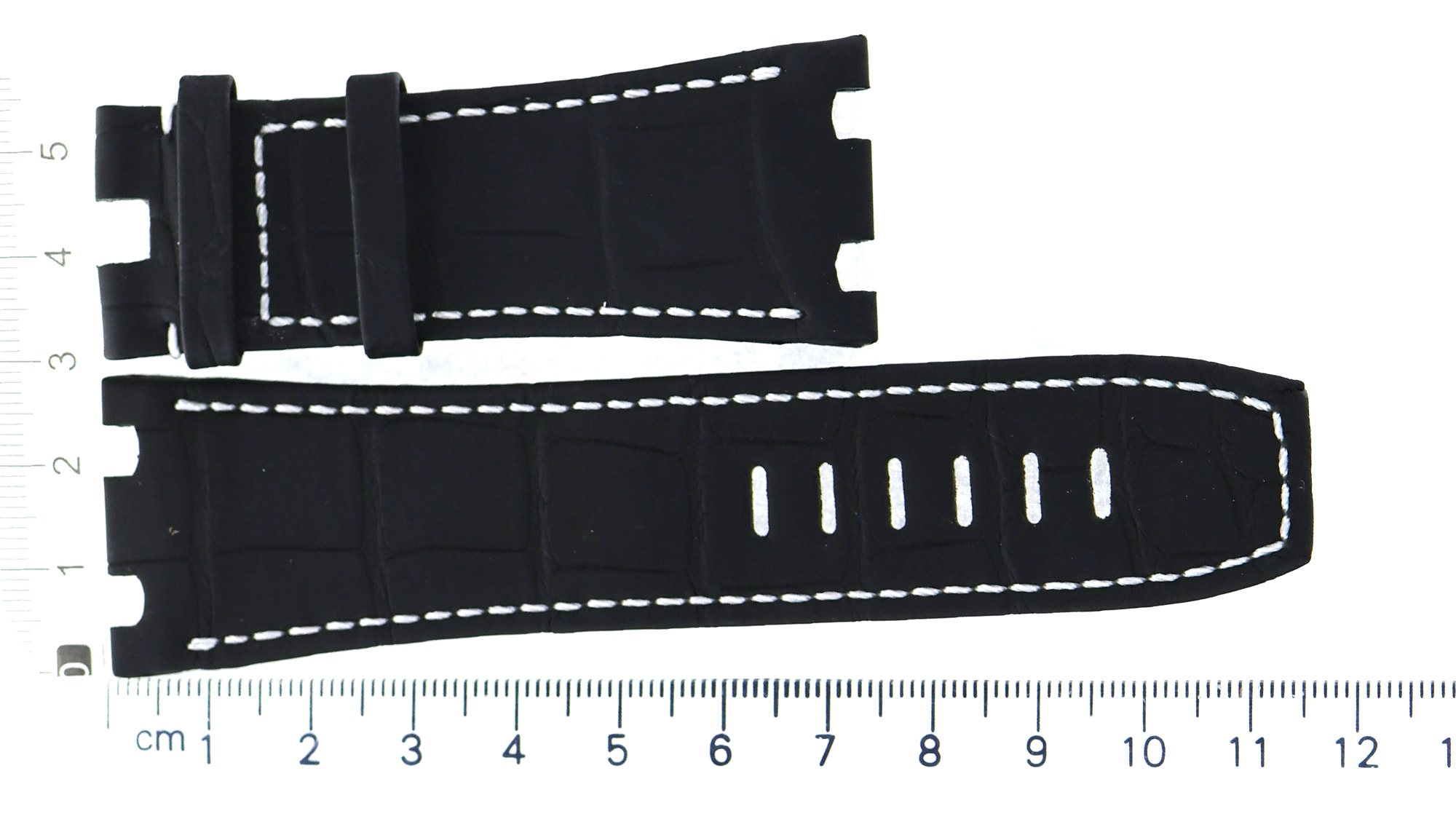 Unworn factory Audemars Piguet black leather strap 29x24.5mm