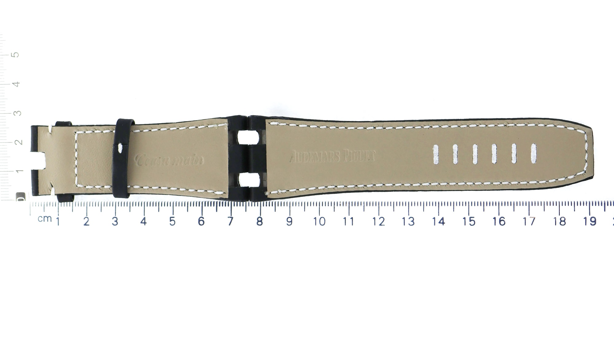 Unworn factory Audemars Piguet black leather strap 29x24.5mm